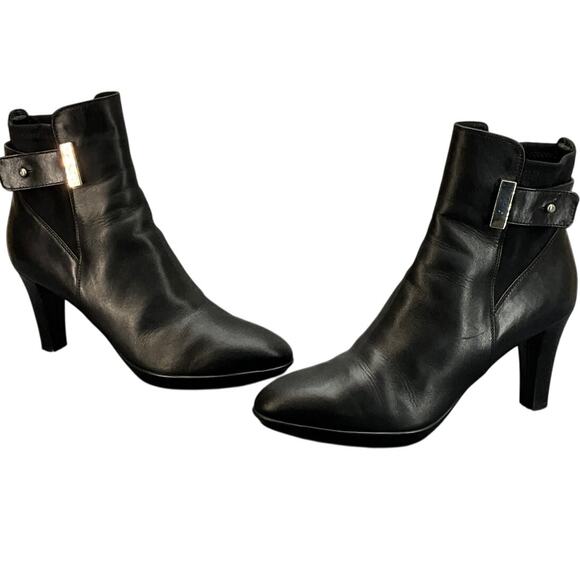 Aquatalia Ruby Dry Weatherproof Black Italian Leather Platform Boot Women 9.5 - Picture 5 of 11